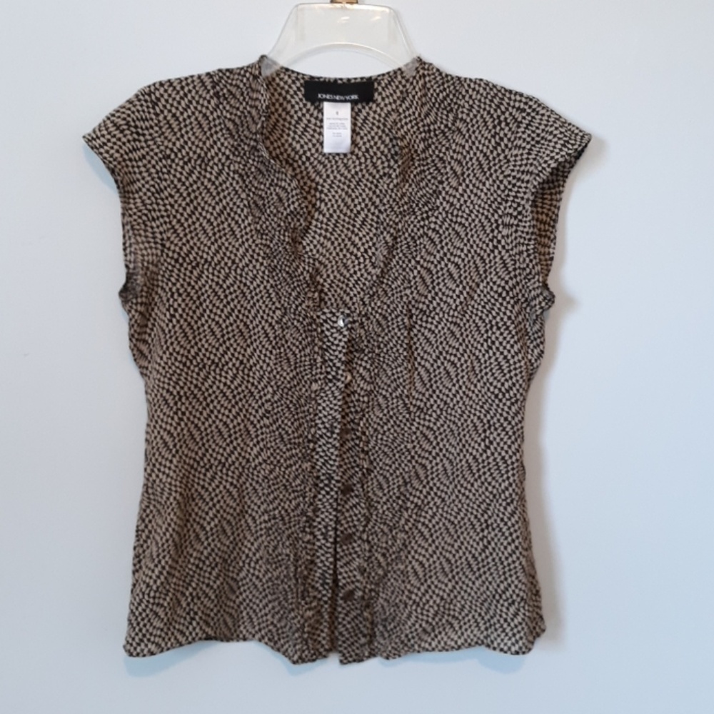 Jones New York Brown Silk Blouse, size 6